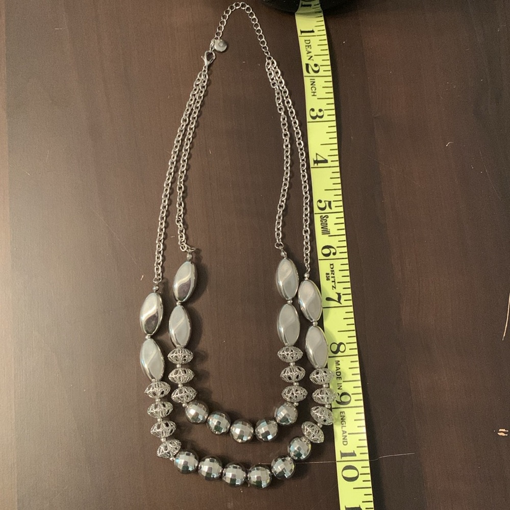 Cato Silver-Tone Multi Strand Necklace and Earring Set - Picture 2 of 7